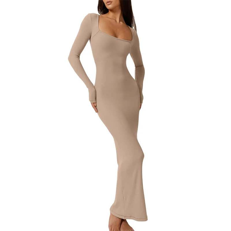 y2k Bodycon Dress Women Going Out Solid Color Square Neck Long Sleeve Dresses Sexy Evening Party Dresses Clubwear 12 y2k Bodycon Dress Women Going Out Solid Color Square Neck Long Sleeve Dresses Sexy Evening Party Dresses Clubwear