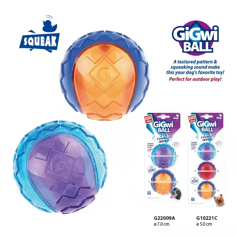 

Gigwi Pet Toys G-Ball Series Interactive Dog Ball Dog Toys Squeaky Balls 2.5” Bouncy And Assorted Colors for Small/Medium Dogs