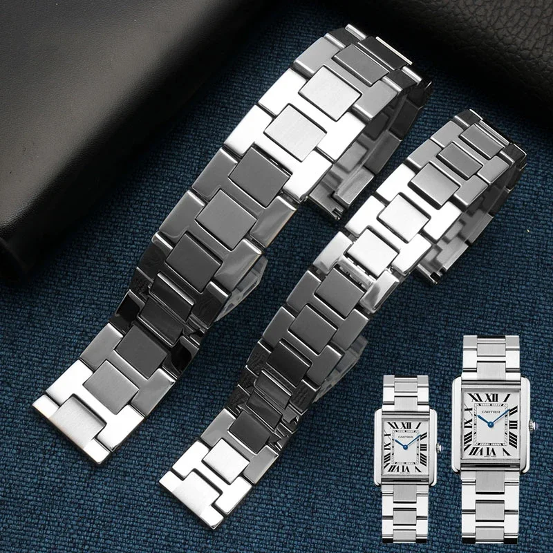 Cinturino In Acciaio Inossidabile Di Alta Qualità Per Cartier Ronde Tank Solo London Accessori Per Cinturini Da Uomo E Da Donna Cinturino Per Orologio