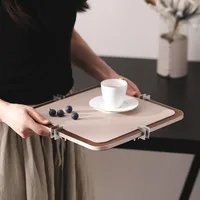 Nordic Creative Horsehair Tray Modern Simple Round Square Walnut Leather Tray Creative Home Furnishings Model Rooms Decorations 1