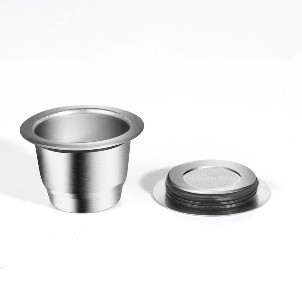 Reusable Coffee Capsule Refillable Stainless Steel Nespresso Coffee Maker Basket Filter with Tamper Gadget