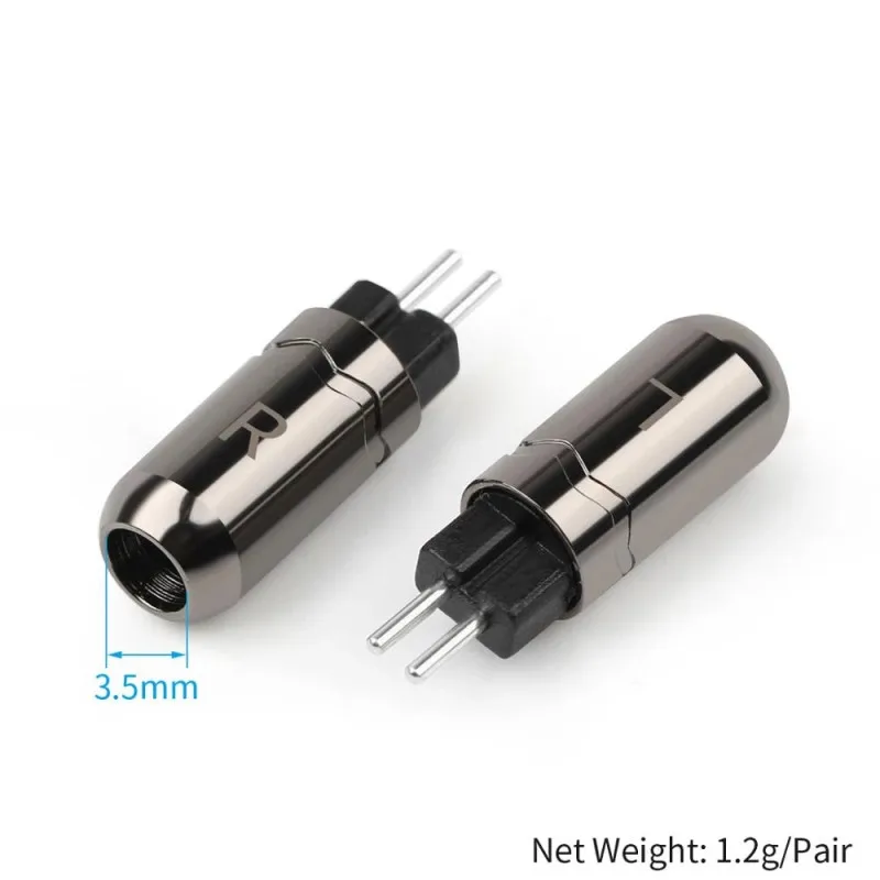 하이파이 0.78mm 2핀 이어폰 커넥터 알루미늄 합금 골드 로듐 도금 DIY 헤드폰 케이블 수리 플러그 DIY 0.78 오디오 어댑터