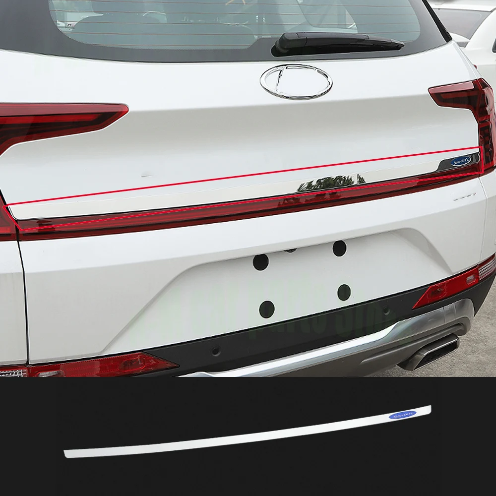 

Накладка багажника для HYUNDAI SantaFe IX452013-2022 отделка багажника Задняя отделка Модифицированная яркая полоса из нержавеющей стали подкладка для сапог яркая полоса