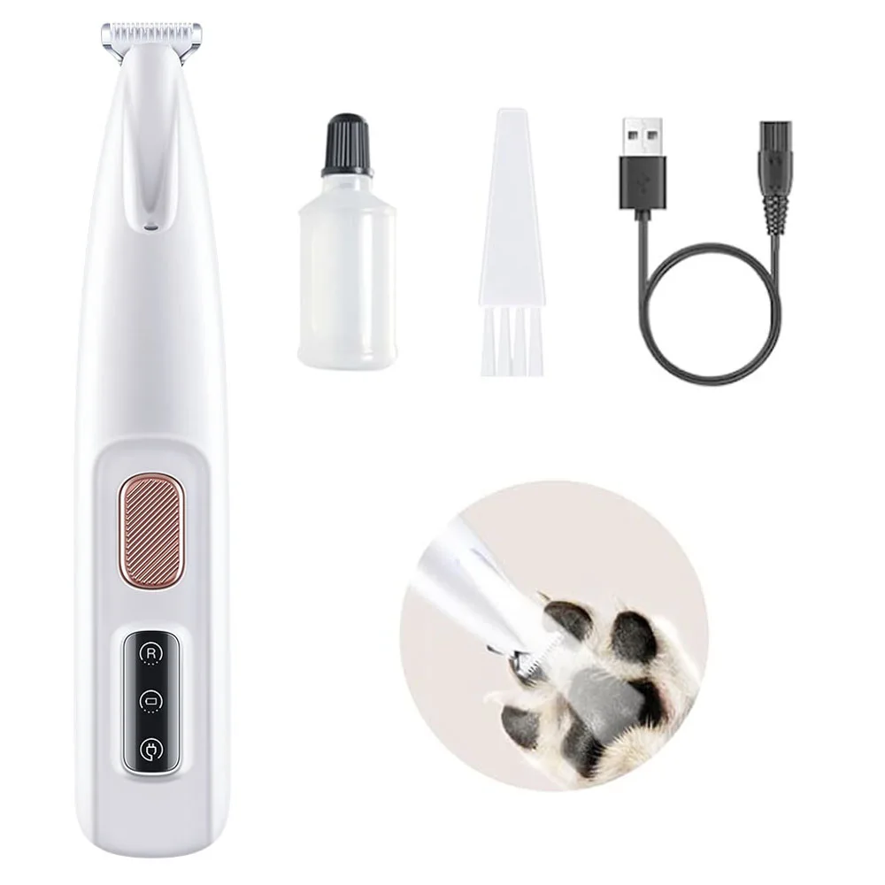 Pet Hair Trimmer Dog Hair Trimmer Hair Trimmer Pet Clipper Dog Clipper Pet Dog Electric Groomer Trimmer LED Light Waterproof Pet Foot Hair Trimmer Low Noise Cat Dog Face Foot Ear Hip Paw Shaver