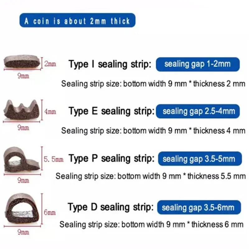 20M Door window sealing strip self adhesive Sound Insulation Foam Weatherstrip Anti-Collision Rubber Seal Draught Excluder Tape door seal strip sealing strip tape window seal strip sealing tape sealing strip rubber seal strip rubber door weatherstripping door weatherstripping door draft stopper