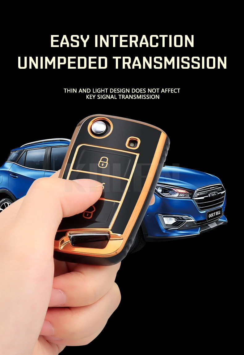 Fashion TPU Car Flip Key Case Cover Shell per VW Volkswagen Golf 7 MK7 Tiguan MK2 per Seat Ateca Leon FR 2 Ibiza Skoda Octavia - Sab13eb2aef914a5ab5b52ce3b8553f62u