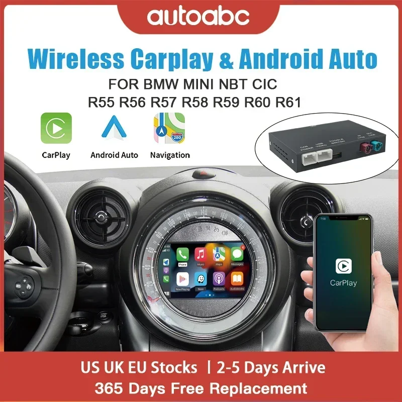 Wireless Carplay Android Auto For BMW Mini NBT CIC R55 R56 R57 R58 R59 R60 R61 Carplay Interface Mirror Link AirPlay multimedia
