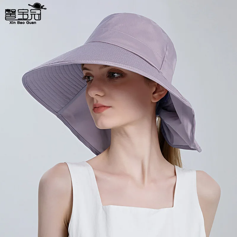 Women Girl Sun Hat Wide Brim UV Protection Bucket Outdoor Packable Fishing  Beach Cap with Ponytail Hole 8112 Free Shipping - AliExpress