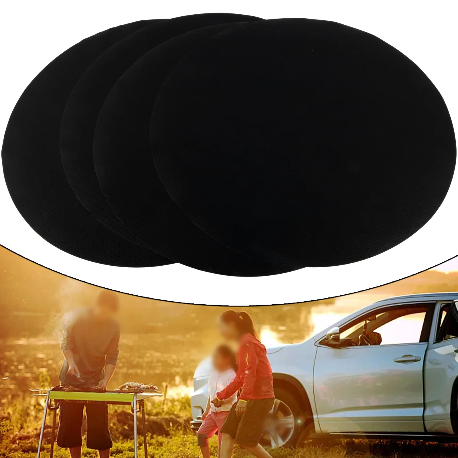 

Инструменты для барбекю, коврик для духовки, коврики для гриля для газового гриля, 4 упаковки, антипригарные, 40 см, круглые и квадратные формы, гибкие и многоразовые