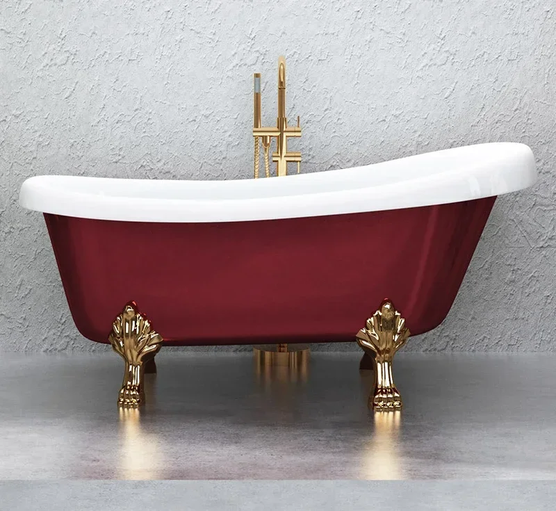 Independent retro concubine bathtub home acrylic mini Internet celebrity small bathtub small apartment hotel bath non-cast iron
