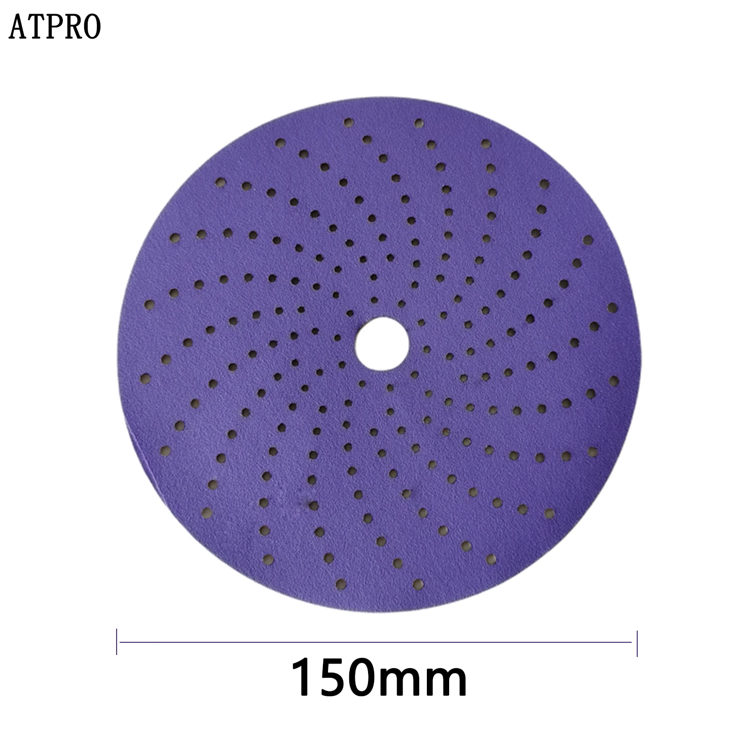 6인치 다공성 보라색 회오리바람 건식 샌딩페이퍼 자동차 퍼티 샌딩 건식 연마기 원형 150mm 자가접착식