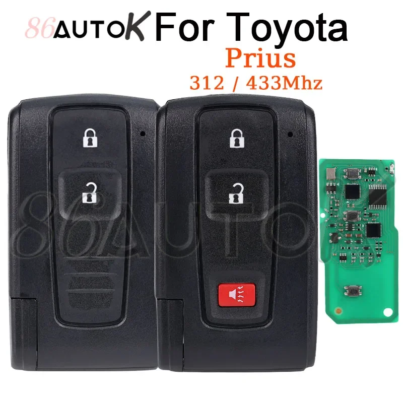 รถรีโมทคอนโทรลกุญแจสําหรับ Toyota Prius 2004 - 2009 Keyless Go Key Fob 4D ชิป 312/433MHz คีย์ FCC MOZB21TG MOZB31EG กุญแจรถ