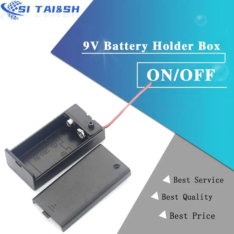9V Battery Holder Box With Wire Lead ON/OFF Switch Cover Case