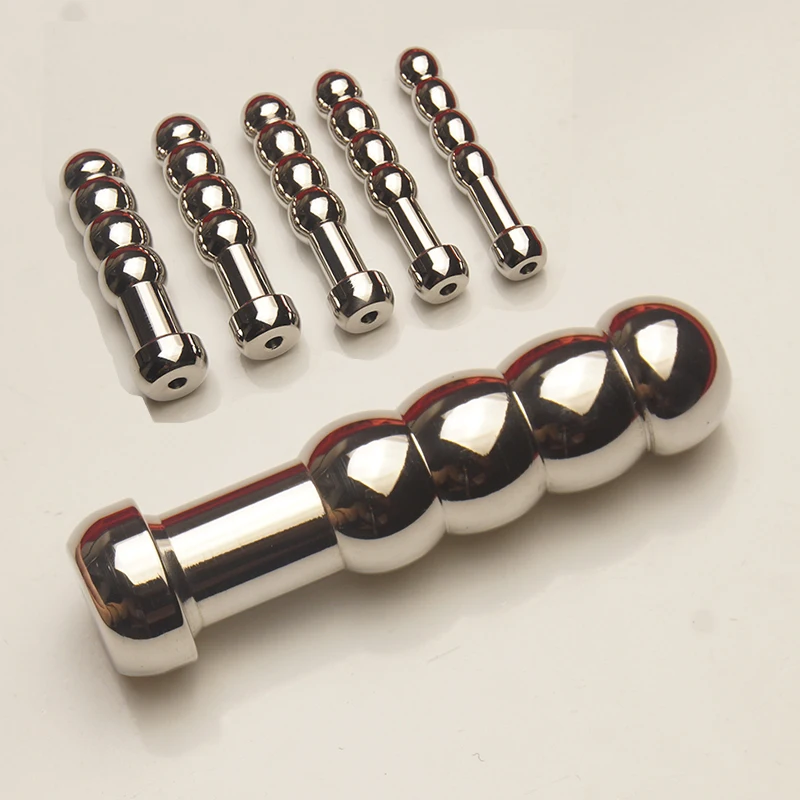 Stainless Steel Hollow Penis Plug Round Tail Wavy Urethral Sound Urethtra Dilator Ejaculation Delay Sounding Urethra Catheter