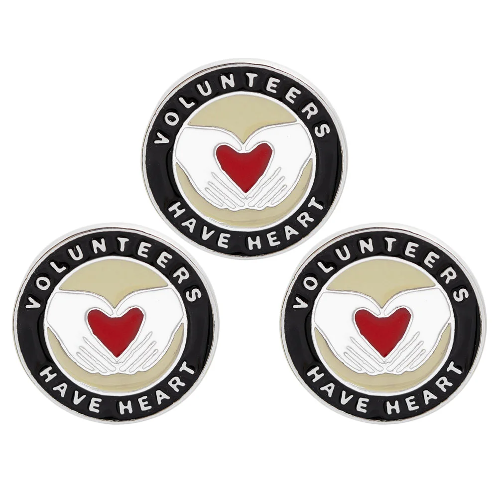 

3 Pcs Badge Brooch Lapel Pin Safety Pins Clothes Decoration Alloy Breastpin Volunteer Round