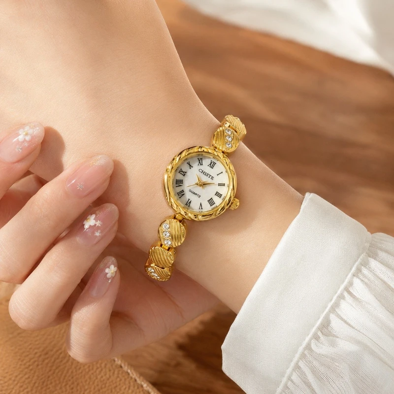 Women Bracelet Watches Top Brand Luxury Ladies Quartz Wrist Watches Unique Rhinestone Steel Band Elegant Female Clock Gift - 3