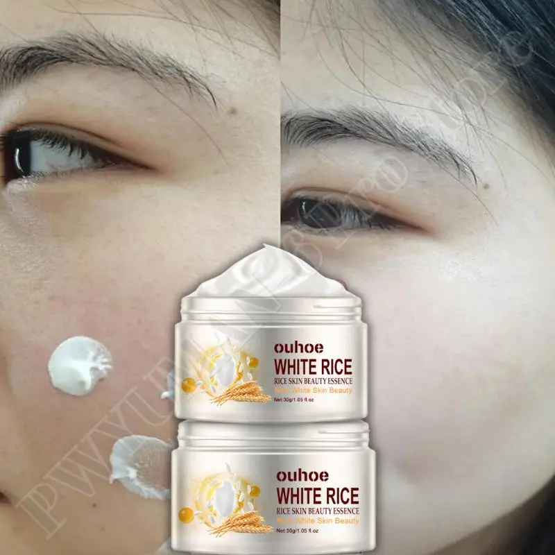 

White Rice Whitening Face Cream Remove Dark Spots Fade Freckle Melanin Anti Wrinkle Aging Moisturizing Brighten Skin Care New