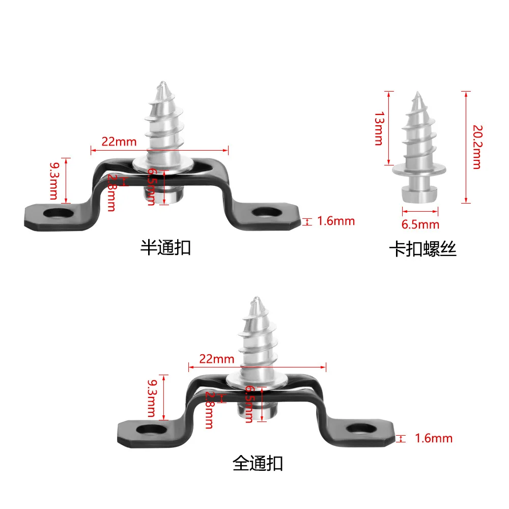 Invisible 2-In-1 Connector, Straight Through, Half Through, Full Sliding Buckle, Hidden Concealed Accessory, Diameter 1