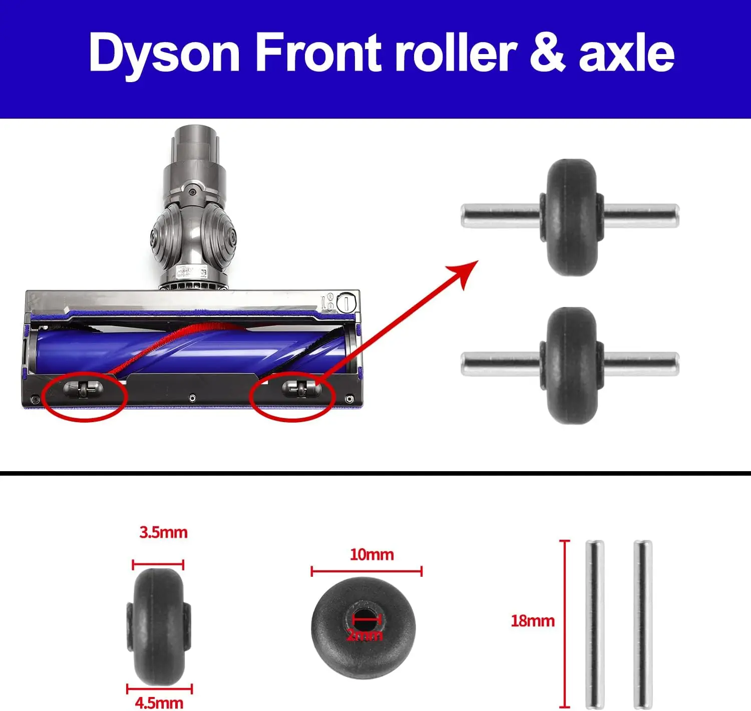 Soleplate Wheels for Direct Drive Cleaner Head
