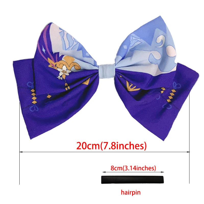 anime halloween costumes Anime Genshin Impact Bowknot Hair Clip Lolita Hairpin Props Venti HuTao Lumine Cosplay Girls Women Kawaii Hair Accessories anime outfits female