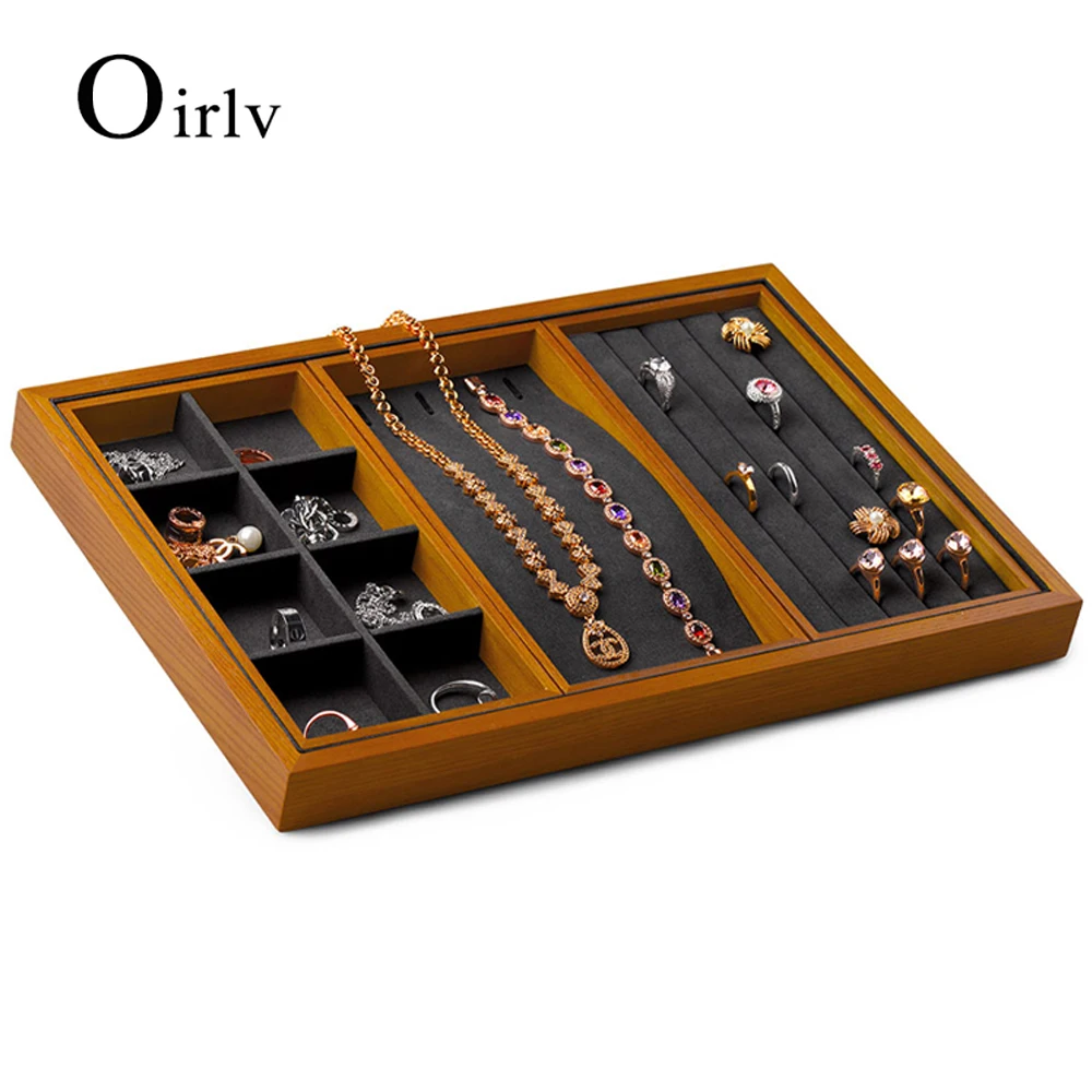 Oirlv-Présentoir à bijoux en bois multifonctions empilables, porte-bijoux, bracelet, montre, boucles d'oreilles