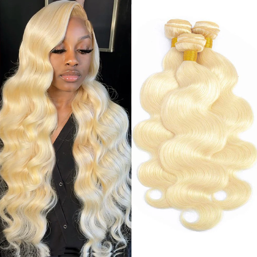 613BundlesBlondeHairExtensionBrazilianHairWeaveBundlesVirgin