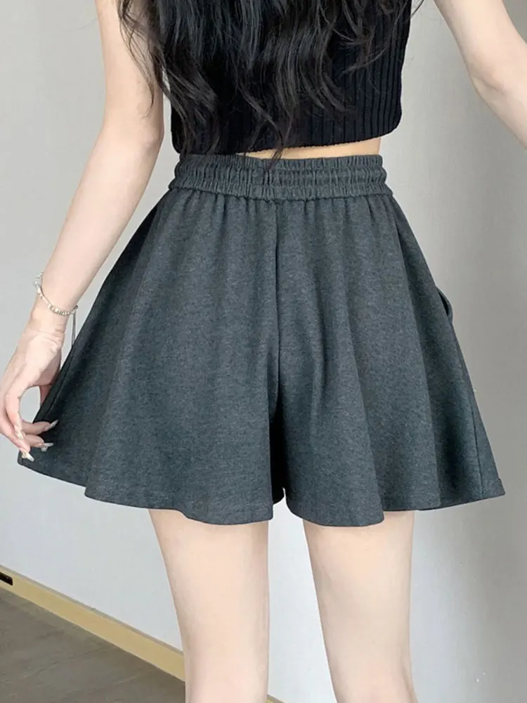 Casual Oversized Pleated Women Shorts Skirt Women Summer High Waist Solid Wide Leg Short Women Korean Y2K Clothes Plus Size 5XL