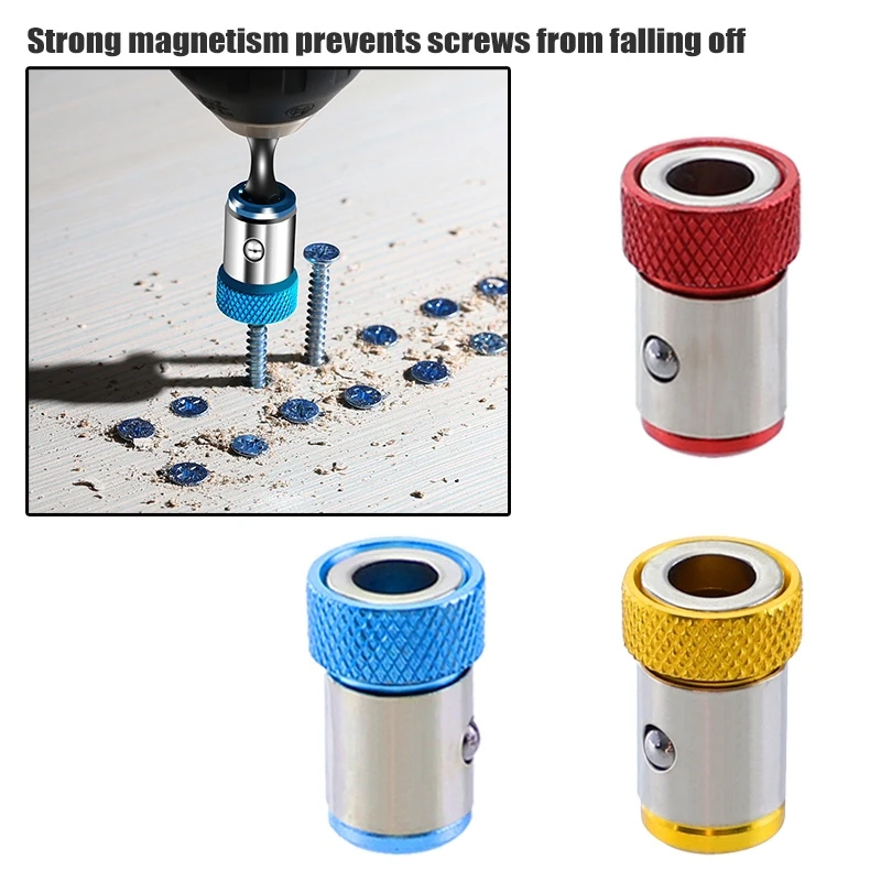 

1/4'' 6.35mm Screwdriver Magnetic Ring Alloy Steel Magnet Driver Hex Electric Screwdriver Bit Magnetizer