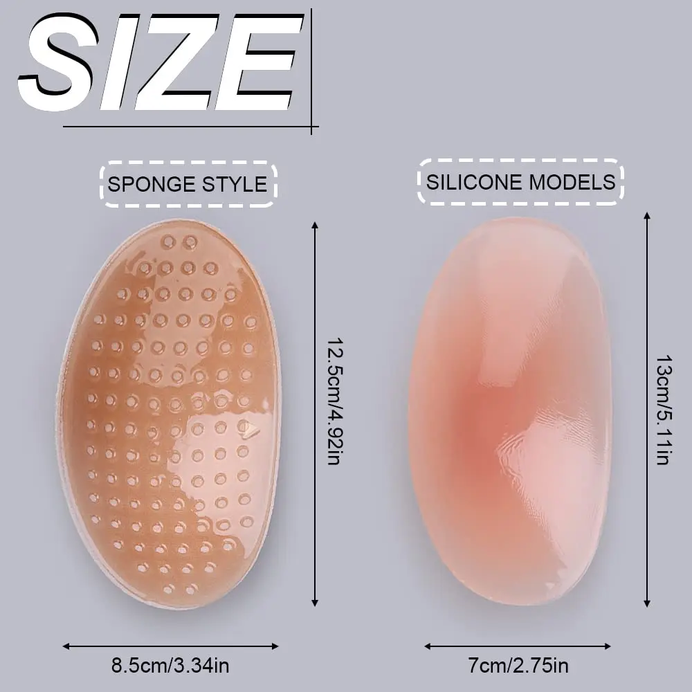 1Pairs Shoulder Push-up Pads Soft Silicone Adhesive Shoulder Pads Anti-Slip Enhancer for Unisex