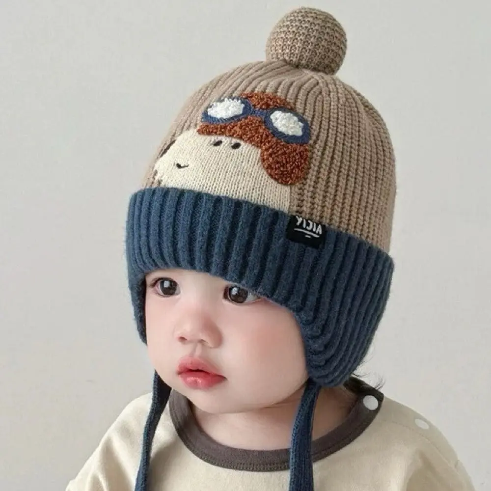 Fashion Cute Cartoon Children Hat Cold Proof Thickned Ear Protection Hat Windproof Warm Knitted Hat Winter
