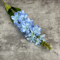 Vibrant Artificial Hyacinth Violet Flower Branch for Autumn Home and Wedding Decoration (Blue)