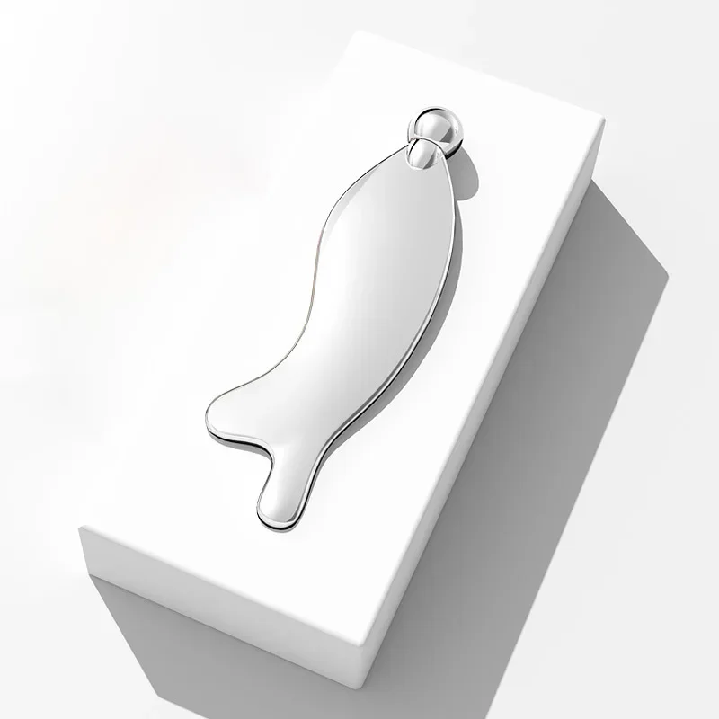 

1pc Eye Massage Fish Shaped Face Scraping Board 3d Roller Beauty Stick Face Neck Metal Massage Board