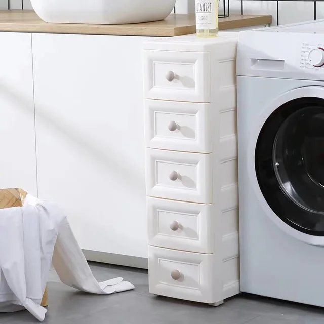 15/18 Cm -Es Európai Rés -Tárolószekrény Fiók Típusú Konyha Keskeny Rack Fürdőszoba Tároló Szekrény Doboz Felépítés Barkácsolás