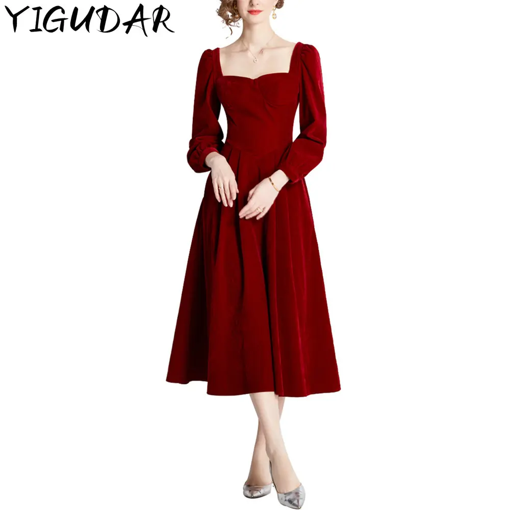 

Hook Flower Hollow Spliced V-Neck Elegant Mini Dress Autumn Women's Clothing Long Sleeve Fashion Lace Up Solid Color Dresses