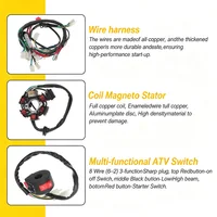 Kit complet de câblage électrique, CDI, STATOR pour moto, ATV, quad, pit bike, buggy, karting 50cc, 70cc, 90cc, 110cc, 125cc 3