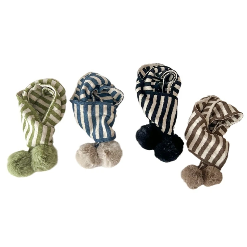 Stylish Striped Scarf for Kids Winter Accessories Suitable for Cold Weather Gift Y55B