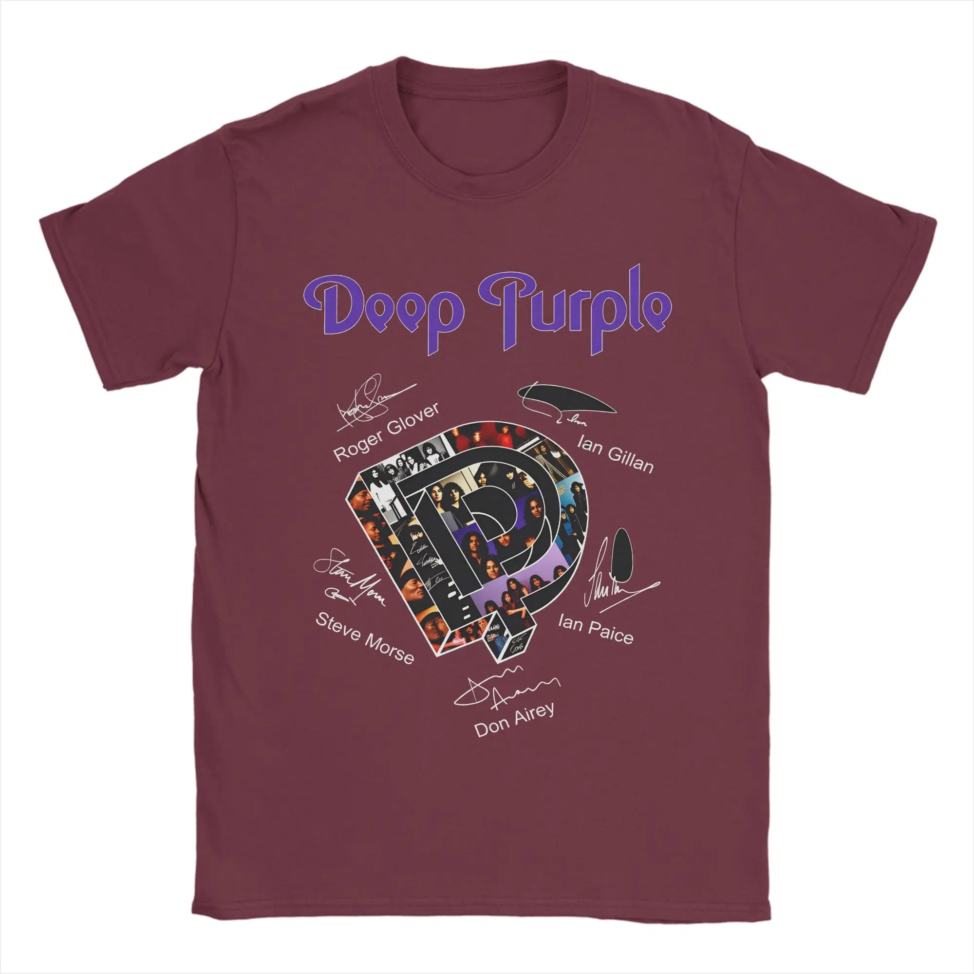 Vintage Deep Purple Band Men's 100% Cotton Short Sleeve T-Shirt
