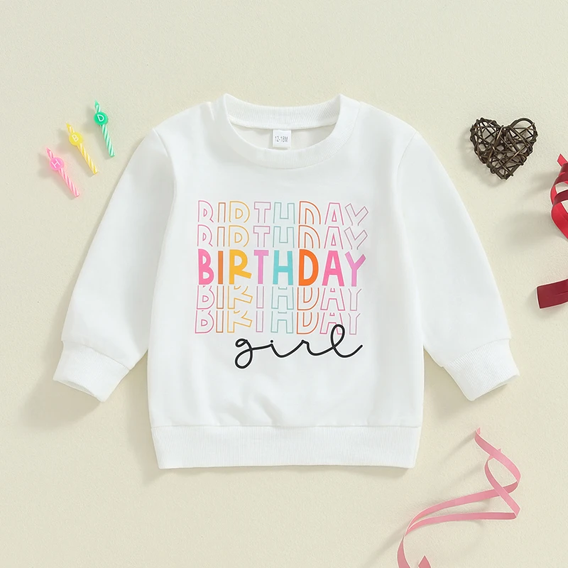 용 긴 소매 크루넥 맨투맨 케이크 스매쉬 복장, 여아 생일 복장