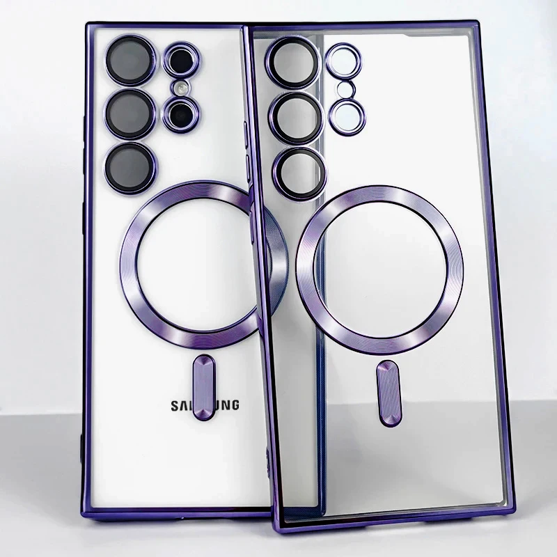 حافظة شحن لاسلكية مغناطيسية شفافة لـ MagSafe لهاتف...