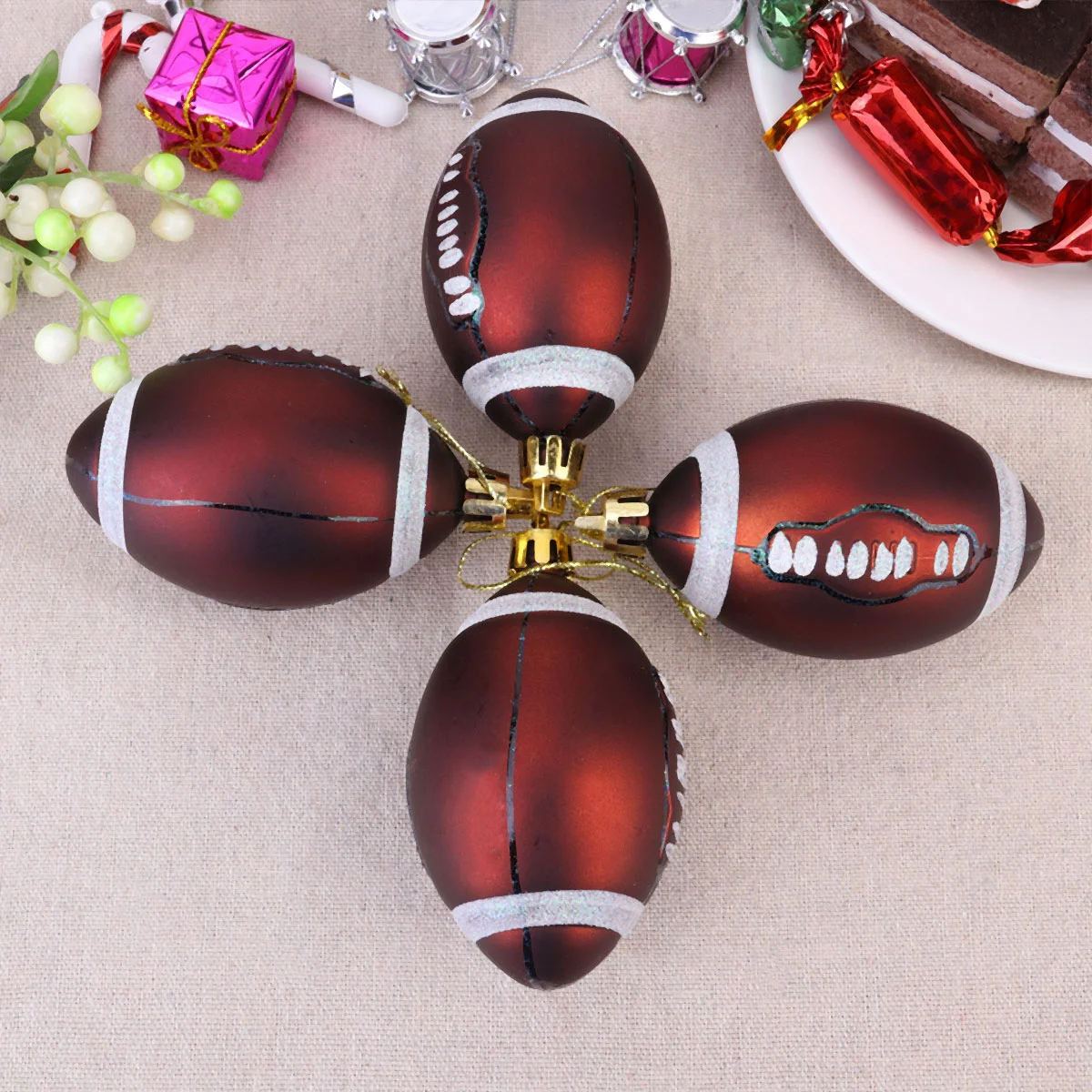 Christmas Tree Ornaments Hanging Basketball Decorations Ornament Sports Party Shatterproof Decoration Baubles Football Baseball