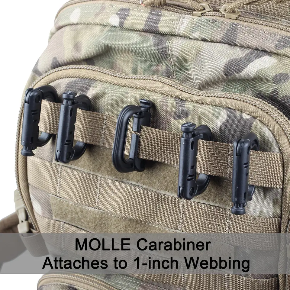 Sniper Grimloc Locking D-Rings - 4 Pack Molle Attachment For Tactical Gear