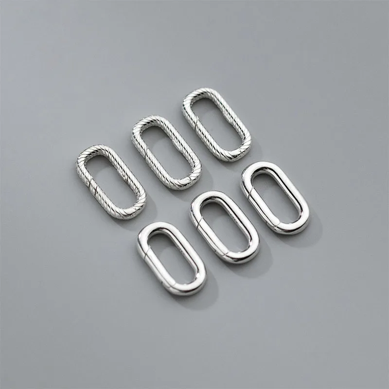 

1pc/Lot 925 Sterling Silver O Shape Spring Connector Hooks Fit Nekclace Bracelets DIY End Clasps Jewelry Accessories