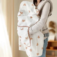Baby Bear Swaddle Wrap Summer Windproof Multifunctional Baby Blanekt Soft Cotton Cloark Cape Hooded Bath Towel Stroller Blanket 1