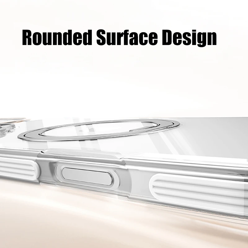 HD Transparent Magnetic Stand Phone Case with Airbag Protection and Metal Lens Shockproof Cover