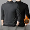 Thiened Long Sve Thermal T-irt Men's f High Collar Warm Dervo Busin Sle Cotton Youth Faion Winter Top
