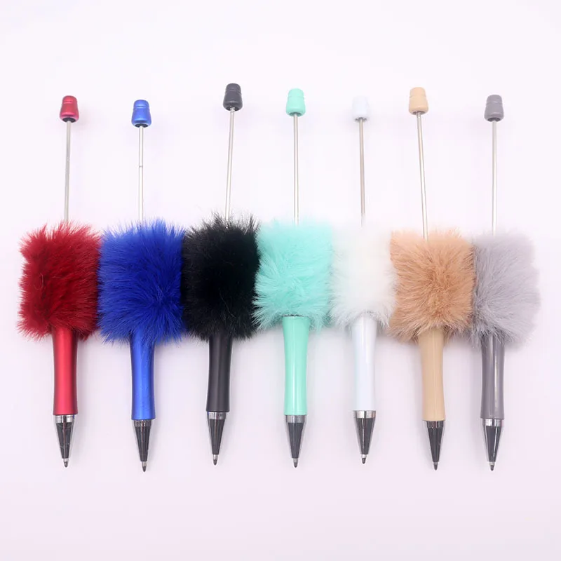 60 newest colorful creative plush ballpoint pens for students DIY ballpoint pens gifts office supplies school supplies