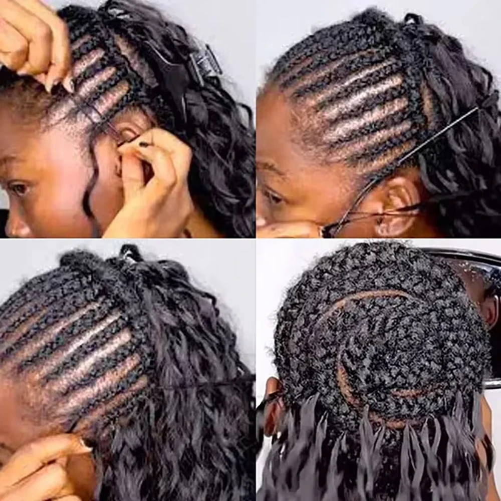 Burmese Curly Crochet Human Hair Feather Knotless Pre-Separated Crochet Hair Extensions Full Head Brazilian Hair For Women 5