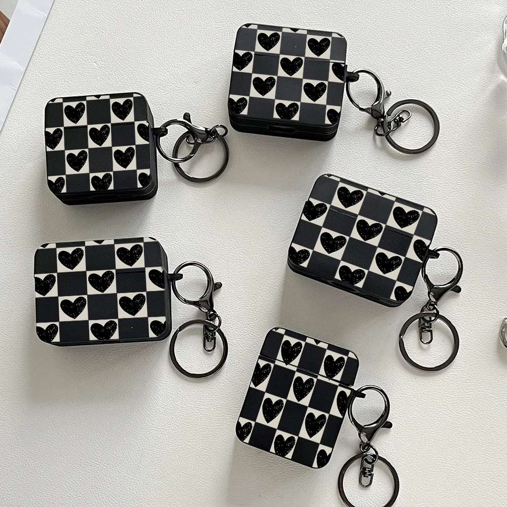 Black Retro Checkerboard Earphone Case for AirPods