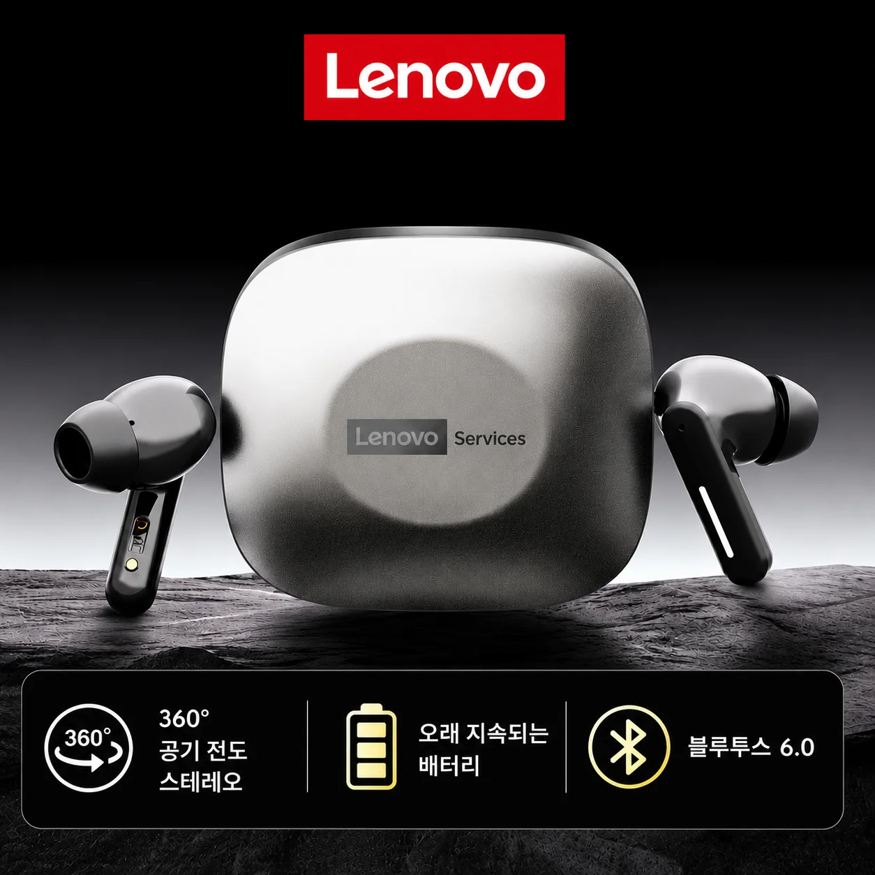 새로운 레노버 LE209 무선 블루투스 이어폰 비즈니스 음악 블루투스 헤드폰 마이크가 있는 HD 통화 30시간 배터리 수명 게임용 헤드셋