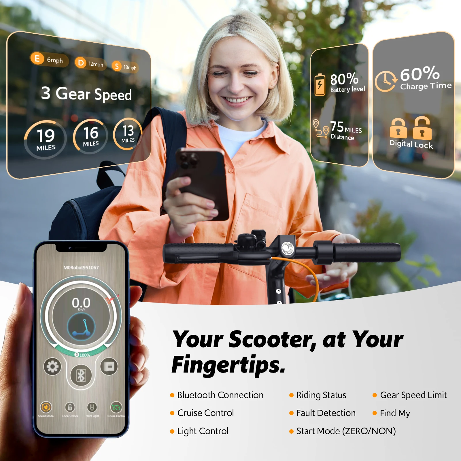 Electric Scooter for Adults – 550W Motor, 22MPH Top Speed, Foldable Design, Dual Suspension & Front/Rear Turn Signal Lights 4